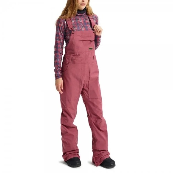 Burton Pants - Burton Avalon Women's Rose Brown Pink Snow Bib Overalls